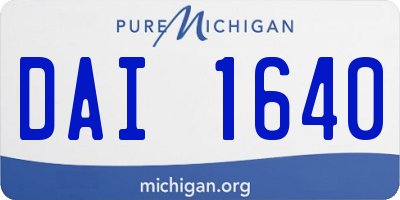 MI license plate DAI1640