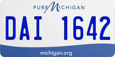 MI license plate DAI1642