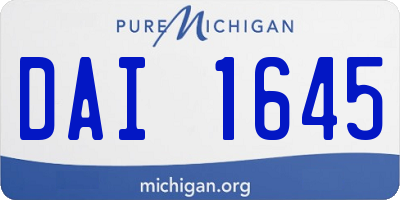MI license plate DAI1645