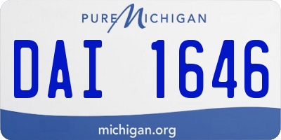 MI license plate DAI1646