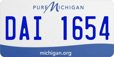 MI license plate DAI1654