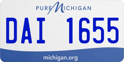 MI license plate DAI1655