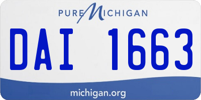 MI license plate DAI1663