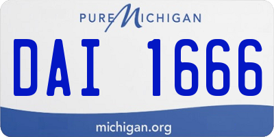 MI license plate DAI1666