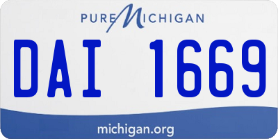 MI license plate DAI1669