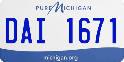 MI license plate DAI1671