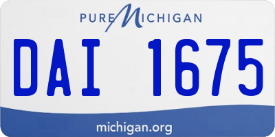 MI license plate DAI1675
