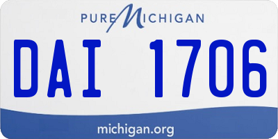 MI license plate DAI1706