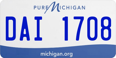 MI license plate DAI1708