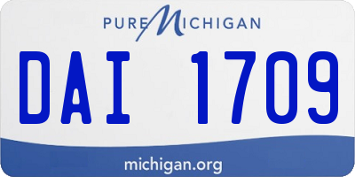 MI license plate DAI1709