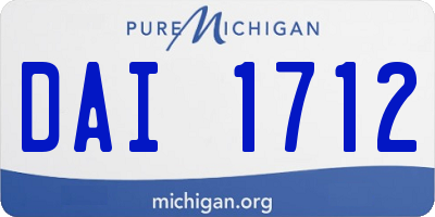 MI license plate DAI1712