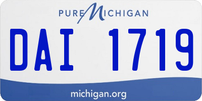 MI license plate DAI1719
