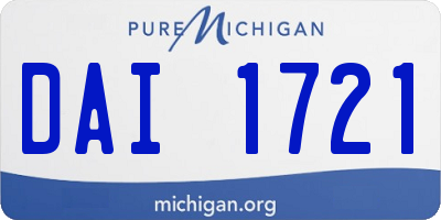 MI license plate DAI1721