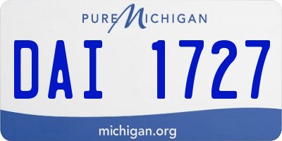 MI license plate DAI1727