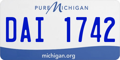 MI license plate DAI1742