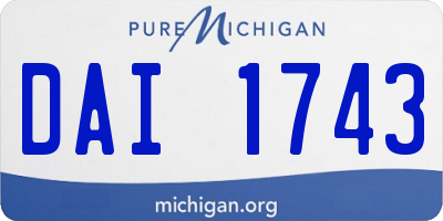 MI license plate DAI1743