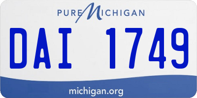 MI license plate DAI1749