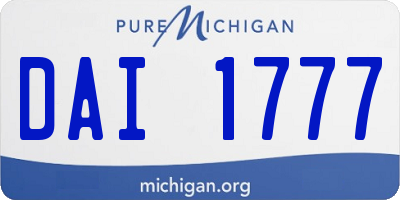 MI license plate DAI1777