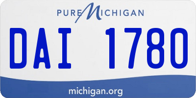 MI license plate DAI1780