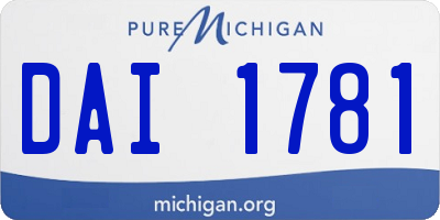 MI license plate DAI1781