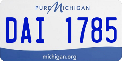 MI license plate DAI1785