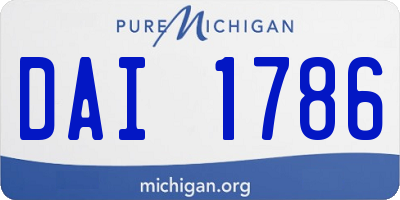 MI license plate DAI1786