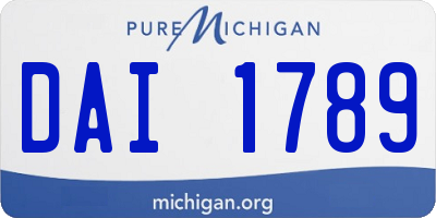 MI license plate DAI1789