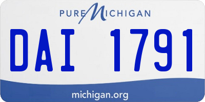 MI license plate DAI1791