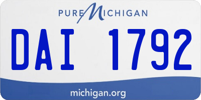 MI license plate DAI1792