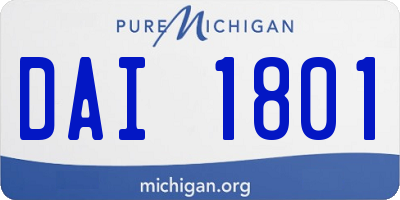 MI license plate DAI1801