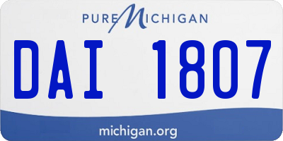 MI license plate DAI1807
