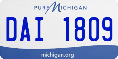 MI license plate DAI1809