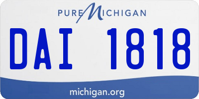 MI license plate DAI1818