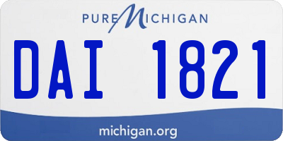 MI license plate DAI1821