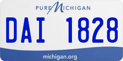 MI license plate DAI1828