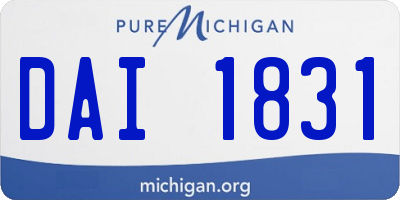 MI license plate DAI1831