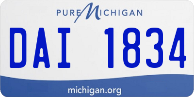 MI license plate DAI1834