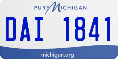 MI license plate DAI1841