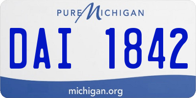 MI license plate DAI1842