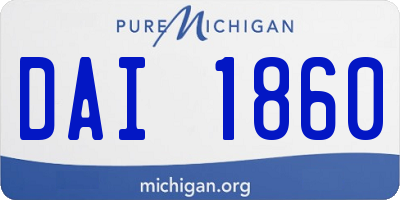 MI license plate DAI1860