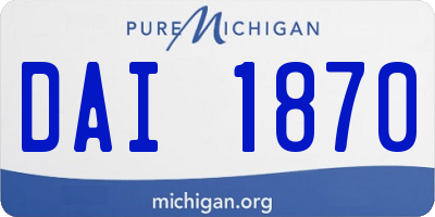 MI license plate DAI1870