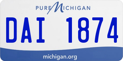 MI license plate DAI1874