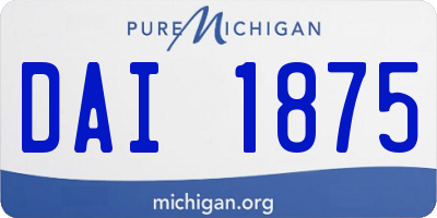 MI license plate DAI1875
