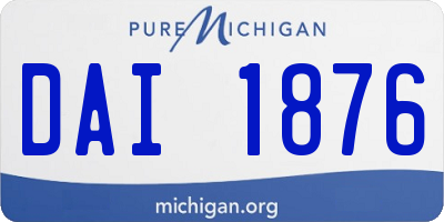 MI license plate DAI1876