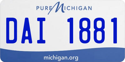 MI license plate DAI1881