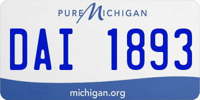 MI license plate DAI1893
