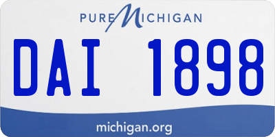 MI license plate DAI1898