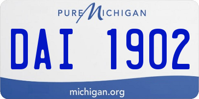 MI license plate DAI1902