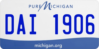 MI license plate DAI1906
