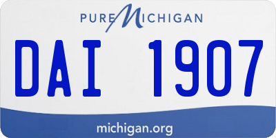 MI license plate DAI1907